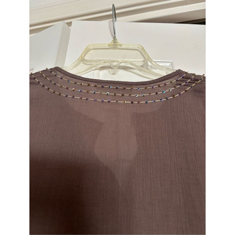Sigrid Olsen Gauzy Sequin Embellished Top - image 6